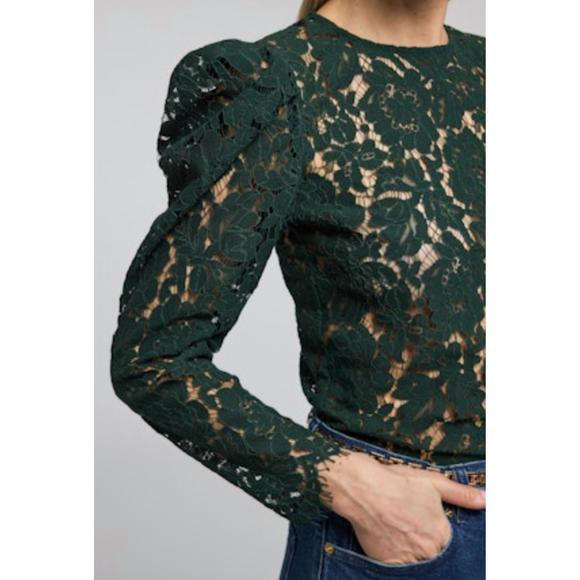 NEW GENERATION LOVE rue lace top in forest - Picture 3 of 3